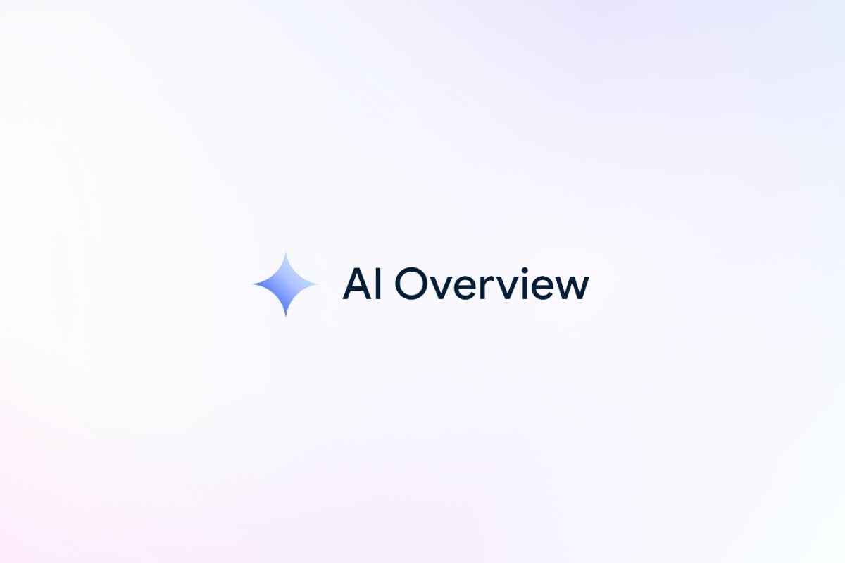Ai Overviews logo with hazy purple background